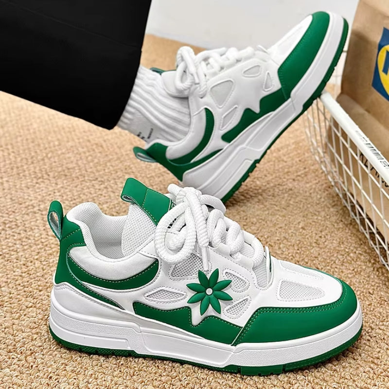Zavero round toe sneakers med snørelukning
