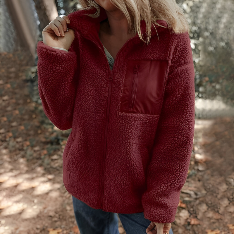 Marella Teddy Fleece Jakke med Lynlås