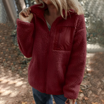 Marella Teddy Fleece Jakke med Lynlås