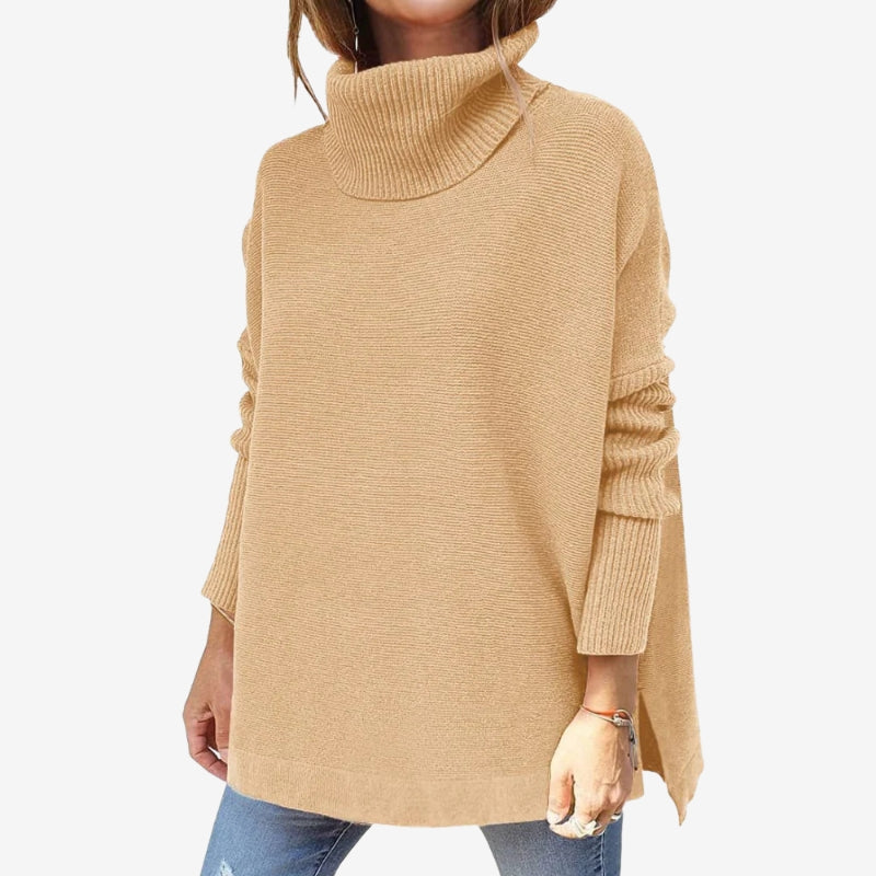 Lunéra langærmet sweater med høj hals og løs pasform