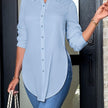 Alveria Split Button Blouse