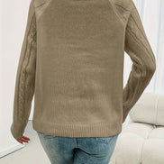 Ravella Strikbluse – Kvinde Sweater med Knapper og Firkantet Halsudskæring