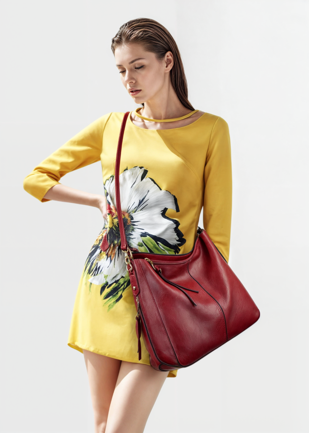 Loraya læder tote taske