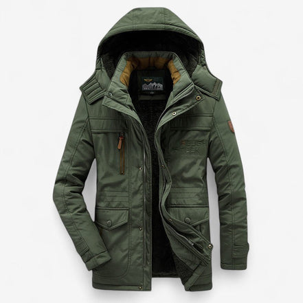 Bryan – Parka jas met lange mouwen, capuchon en meerdere ritszakken Velani