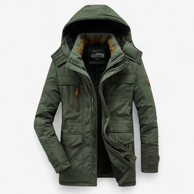 Bryan – Parka jas met lange mouwen, capuchon en meerdere ritszakken Velani