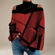 Orivelle off-shoulder sweater med rullekrave