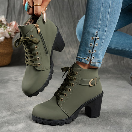 Solviera Mid Heel Ankle Boots