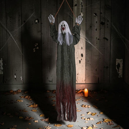 Závesný halloweensky duch s dlhými vlasmi na dekoráciu – Morvella