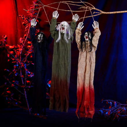 Závesný halloweensky duch s dlhými vlasmi na dekoráciu – Morvella