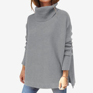 Lunéra langærmet sweater med høj hals og løs pasform