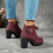 Solviera Mid Heel Ankle Boots