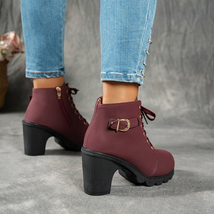 Solviera Mid Heel Ankle Boots