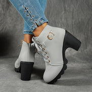 Solviera Mid Heel Ankle Boots