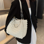 Bellevo Plaid Canvas Tote Bag – Ternet Skuldertaske til Kvinder med Lynlås