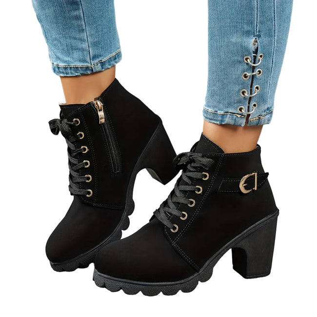 Solviera Mid Heel Ankle Boots