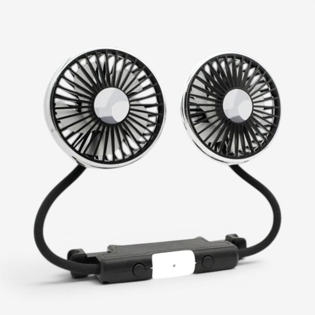 Bilventilator med dobbelthoved og USB-tilslutning – Virexo