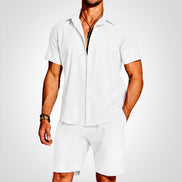Solaro 2-delt sæt – skjorte med krave og lette shorts