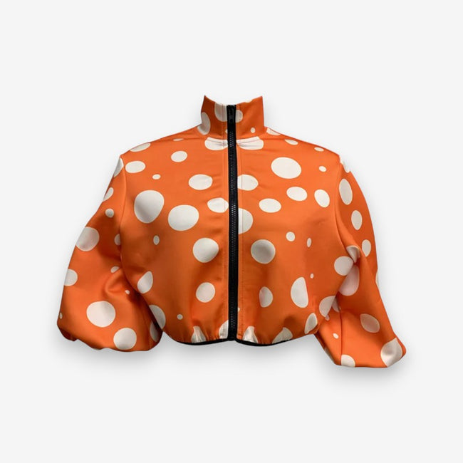 Lunera kort jakke med lynlås og print