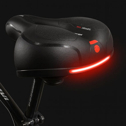 Cyklistické sedlo s integrovaným odpružením a odrazkou – Velospera