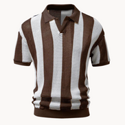 Zaviro polo til mænd med kortærmet design, åben krave og slank pasform