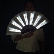 Håndventilator med LED lys og foldbart design – bærbar ventilator til rejse og udendørs – Lumiflo