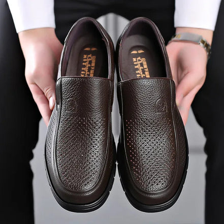 Lorento loafers i læder med elastisk slip-on design