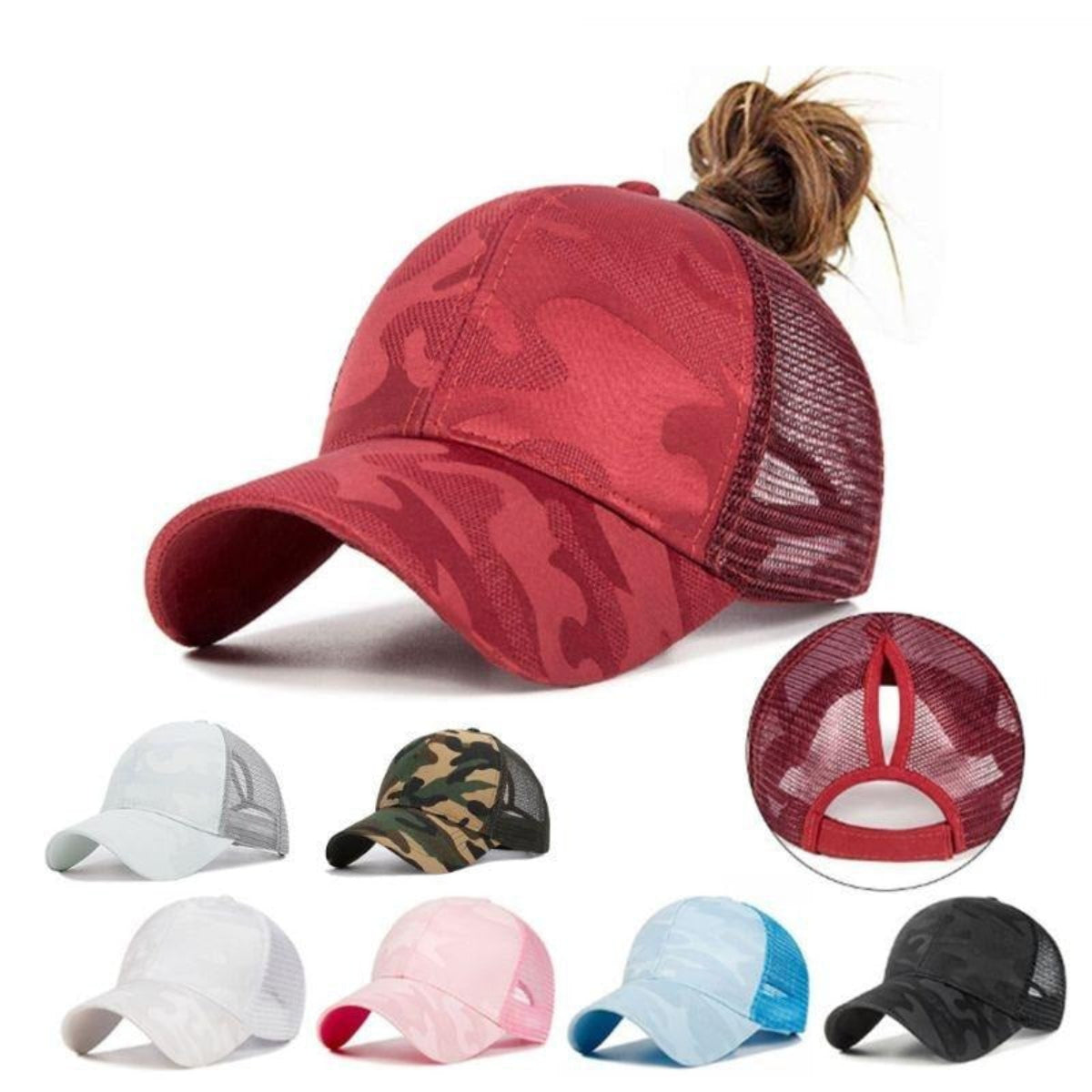 Ponyra dame cap – baseball cap med åbning til hestehale