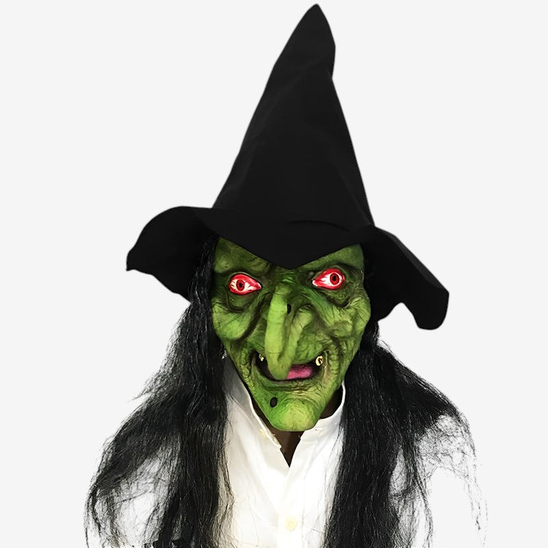 Helmaske i latex med bevægelig mund til Halloween og cosplay – Valthera