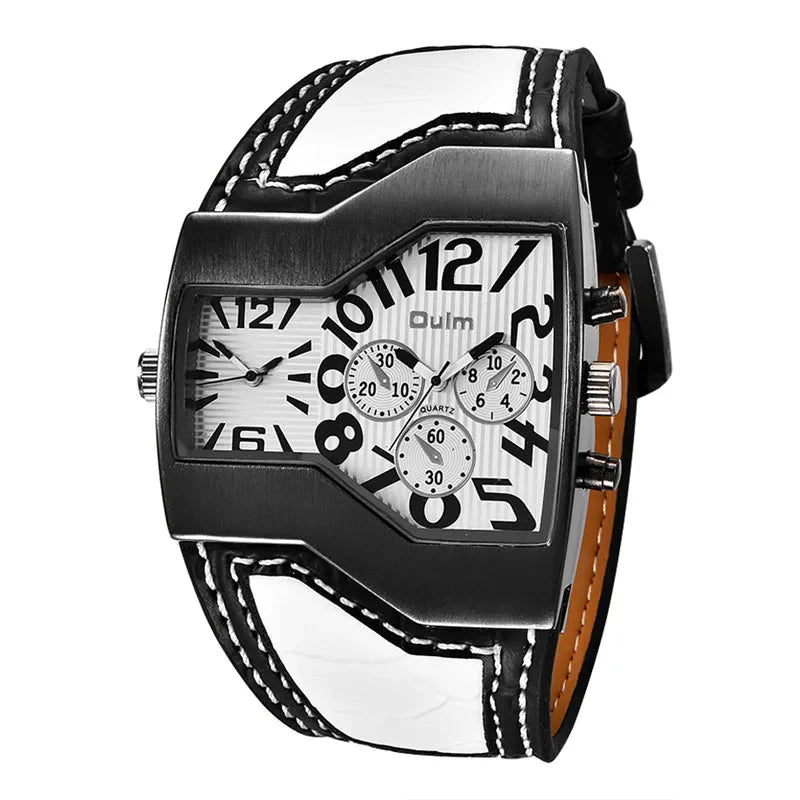 Kvartsarmbåndsur med dobbelt tidszone og PU-rem – Tempvora