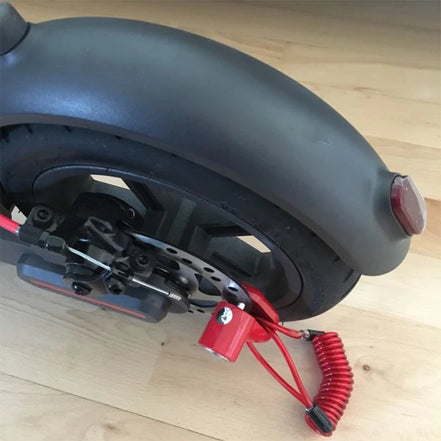 Velmora skivebremse lås med stålkabel til cykel scooter og motor