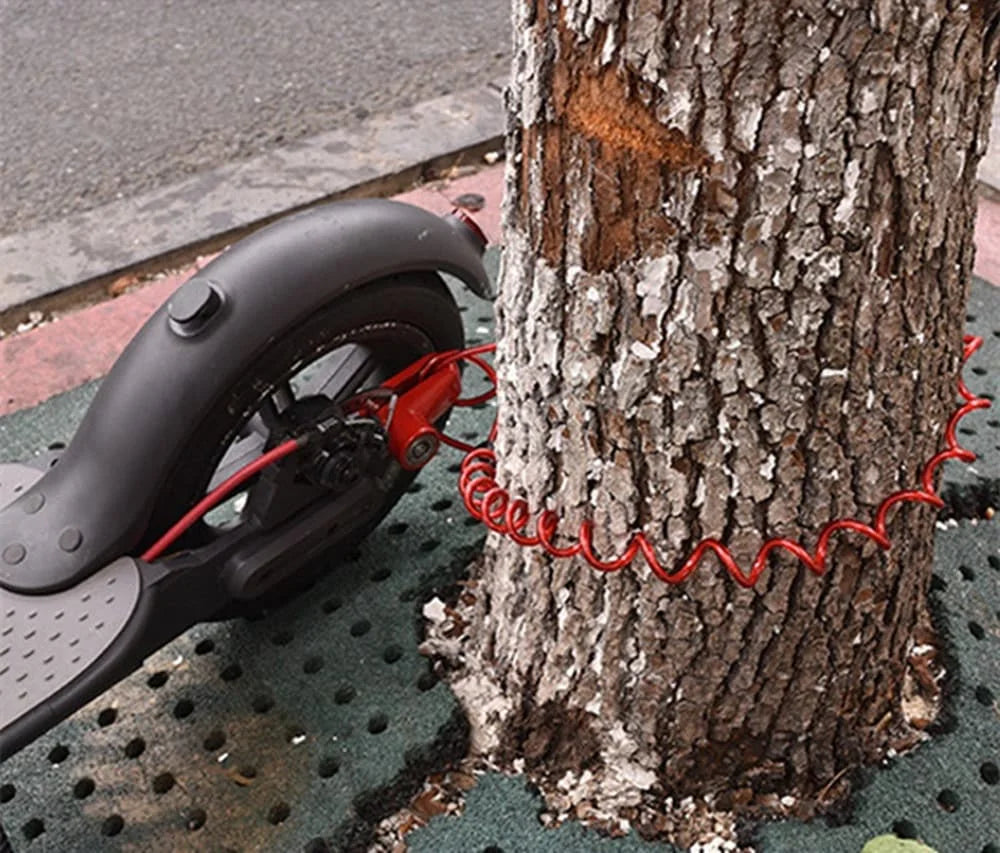 Velmora skivebremse lås med stålkabel til cykel scooter og motor