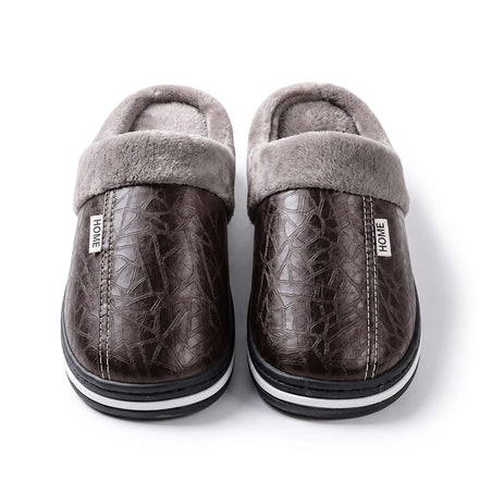 Pohodlné domácí pantofle s umělou kožešinou a nazouvacím designem - Solvani