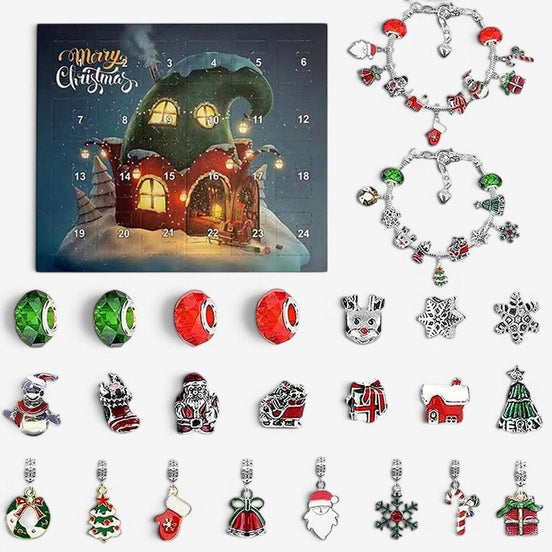 Adventi naptár charm karkötővel és 24 medállal – Charmoria