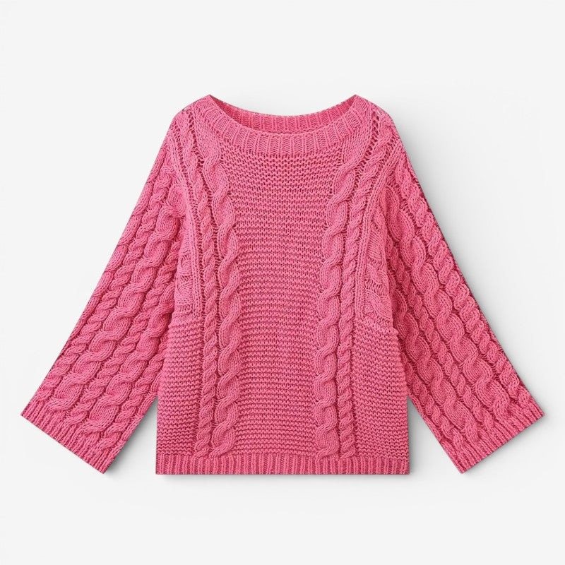 Lunvera oversized sweater med ribkanter