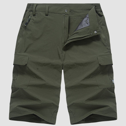 Torven cargo shorts – knælængde med justerbar linning