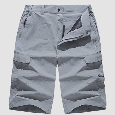 Torven cargo shorts – knælængde med justerbar linning