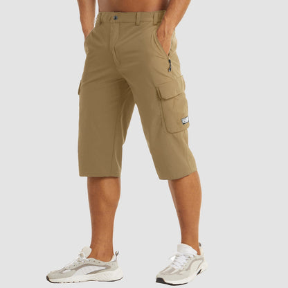 Torven cargo shorts – knælængde med justerbar linning