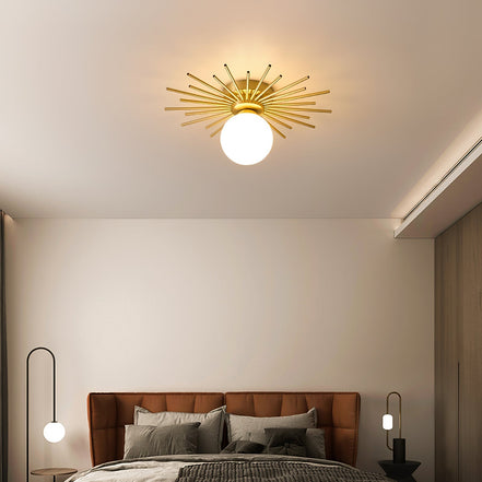 Aurimera loftlampe i messing og glas