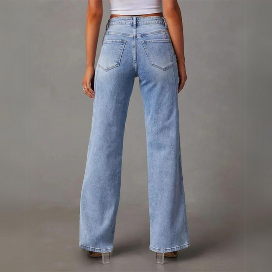 Eline højtaljede wide-leg jeans – klassisk denim til hverdag