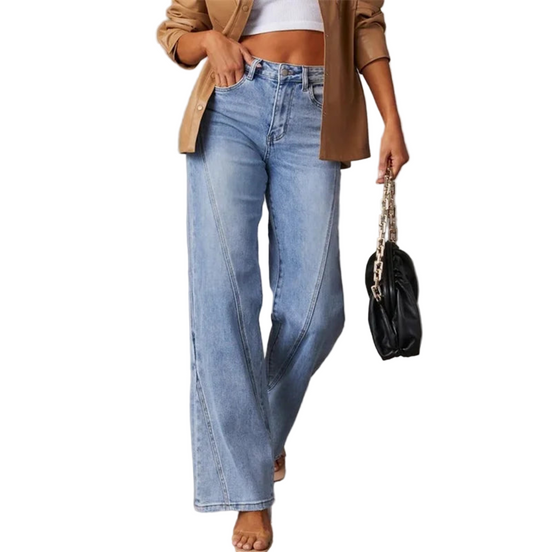 Eline højtaljede wide-leg jeans – klassisk denim til hverdag