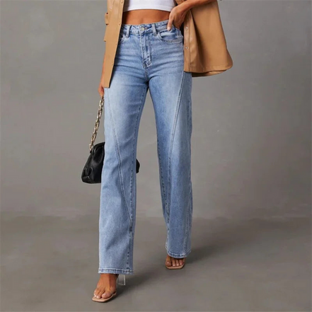 Eline højtaljede wide-leg jeans – klassisk denim til hverdag