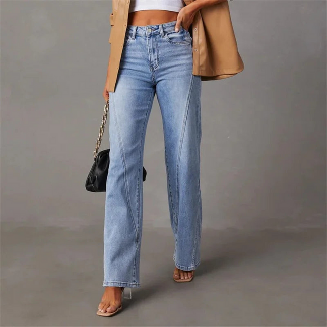 Eline højtaljede wide-leg jeans – klassisk denim til hverdag