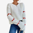 Elunora round neck sweater med broderi