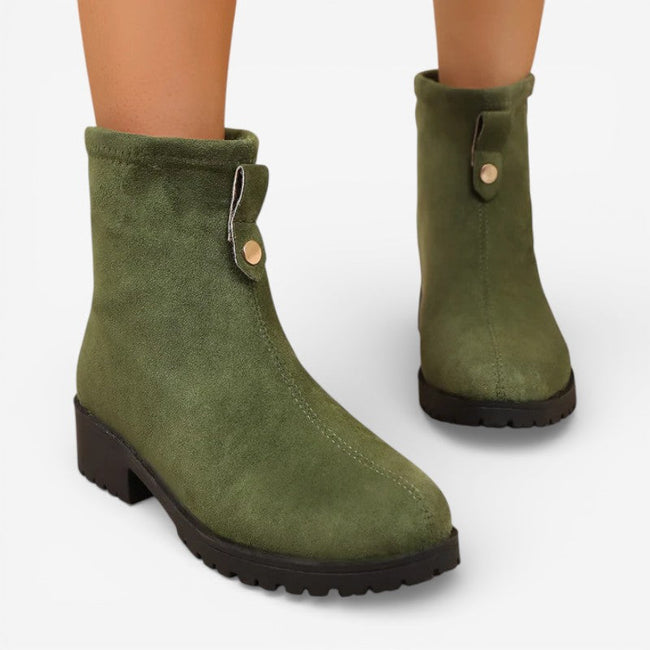 Elviora ankelstøvler med rund tå og skridsikker sål