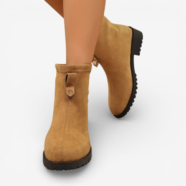 Elviora ankelstøvler med rund tå og skridsikker sål