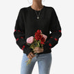 Elunora round neck sweater med broderi
