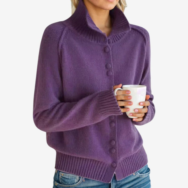 Alviora langærmet jakke med høj krave og knaplukning