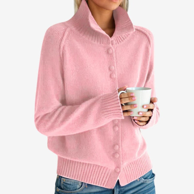 Alviora langærmet jakke med høj krave og knaplukning