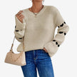 Elunora round neck sweater med broderi