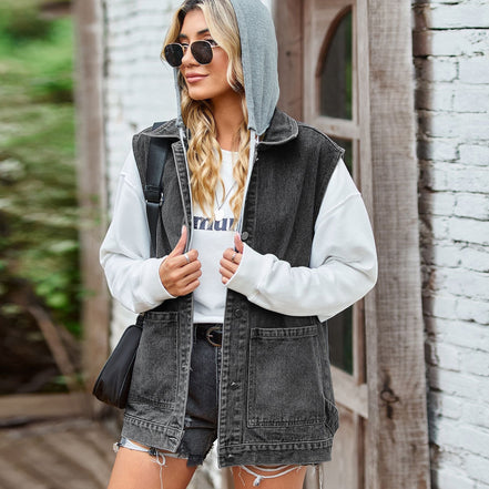 Maren denim vest – afslappet bomuldsmodel med lommer